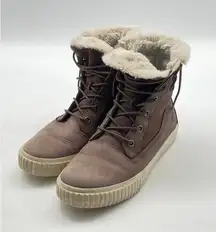 Timberland Taupe Nubuck Women's Skyla Bay Taupe Fleece‎ Fold Down Boot - Size 7