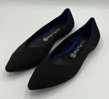Rothy's The Point Black Pointed Toe Flats Shoe Recycled Earth Friendly B21