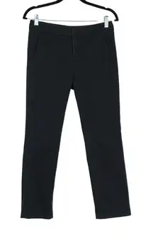 Vince Unisex Black Straight Leg High Rise‎ Cotton Stretch Ankle Pants Size 4