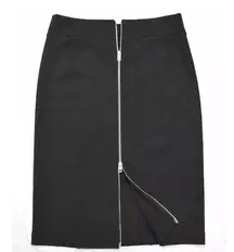 Rag & Bone Adrian Adjustable Zip Back Knee Length Midi Pencil Skirt Black XS