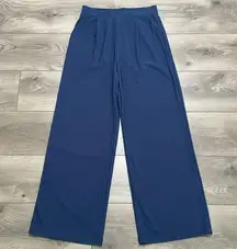 Halara High Waisted Pleated Wide Leg‎ Blue Pants Size Medium