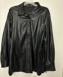 7 For All Mankind Faux Black Leather Shacket