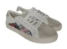 American Eagle Outfitters Womens 8 White & Plaid Sneaker Shoes