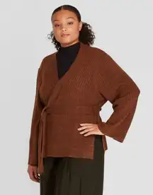 Brown Wrap Sweater