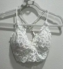 White Lace Bra with Adjustable Satin Straps