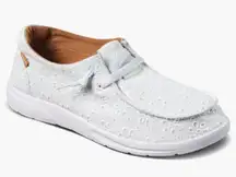 REEF Cushion Coast White Eyelet Shoes size 8