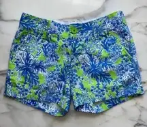Lily Pulitzer The Callahan Shorts in Limeade Floral Coral Patriot Shorts