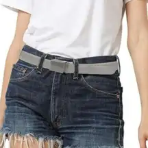 Falari Automatic Ratchet Belt Size Medium Adjustable Buckle Gray‎ Leather Strap