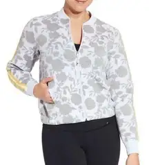 Calia Womens Size XS Grey Floral Burnout Spacer Jacket