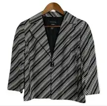 Doncaster Black White Gray Striped Blazer 4