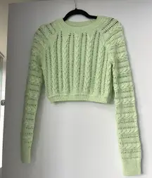 Revolve  Cable Knit Sweater in Pastel Green