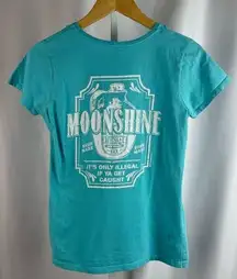 Fruit Of The Loom Sofspun Medium Moonshine Whiskey Graphic T Shirt Pastel Bright
