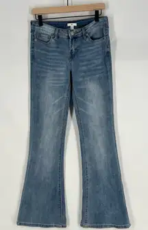 BP Stretch Medium Wash Blue Denim Flare Jeans Casual Size 28