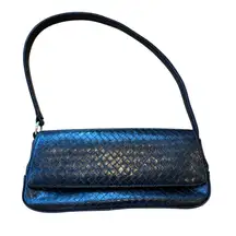 Vtg Liz Claiborne Baguette Purse Black Patent Shoulder Bag Small Purse