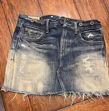 Denim Skirt Light Fray