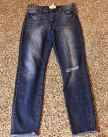 Altard State Distressed Jeans Frayed Hem Dark‎ Wash Denim Casual Size 29