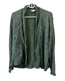 Pure Jill Cardigan Size MediumGreen Muslin Open Front Womens