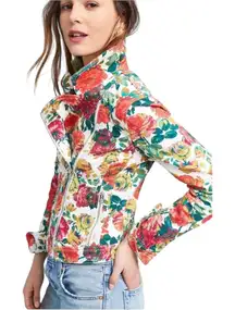Pilcro x The Letterpress by Anthropologie Floral Denim Moto Jacket
