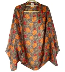Serra Floral Print Kimono Wrap One Size