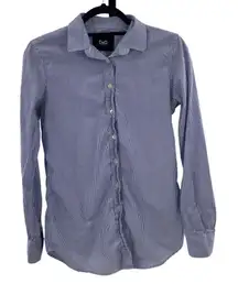 D&G‎ Dolce & Gabbana Womens 40/S Blue and White Stripe Button Down Cotton