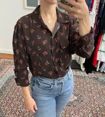 Utility Blouse in Brown Floral