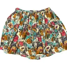 FIRE Los Angeles Brown Floral Bohemian Mini Skirt Women's Size Small