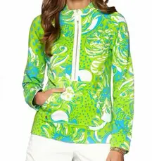 Lilly Pulitzer Women's Roar of the Jungle Quarter Zip Lightweight Pullover XS