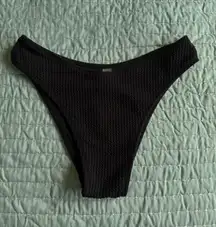 Black Ribbed Bikini Bottoms Shein