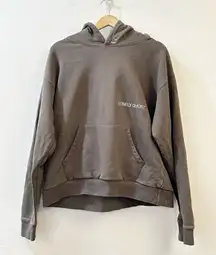 Lonely Ghost Unisex Long Sleeve Embroidered Logo Pockets Hoodie Size Large Grey