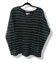 Vintage Sweater Women’s Oversized Longsleeve Green and Blue Express Size S