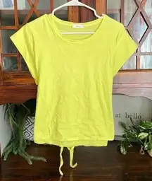 A.L.C. Tie-Back T-Shirt Neon‎ Yellow Short Sleeve Casual Top Size S