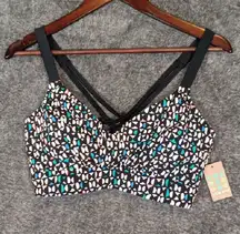 Title Nine Metis Underwire Bikini Top Wild Waves Womens Size 34D