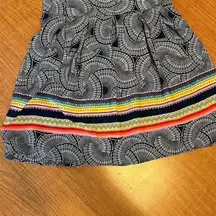 Women's Pleated Mini Skirt Size M Multicolor Striped Chiffon