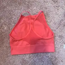 Aerie Women's Seamless High Neck Racerback Bralette Sports Bra Coral Size S