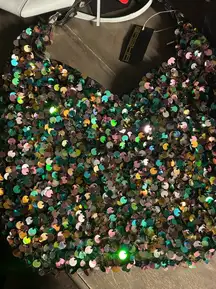 Sasha Y2K large sequin slouchy hobo shoulder bag