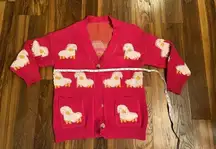 Womens Long Cardigan Button Down Patchwork Knitted  Colorblock Oversize Lounge