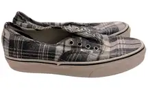 Vans Low Top Skate Shoes Plaid Black /White - Men's Size 6 - Women's 7.5
