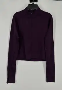 Lululemon Rest Less Cropped Half Zip Ribbed 1/2 Pullover W3GTCS Womens Size 6