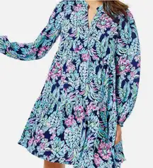 Lilly Pulitzer Winona Stretch Dress XXS High Tide Navy Pinapple Paradise‎ Print
