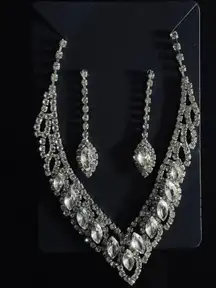 Diamond Necklace And Earring Set