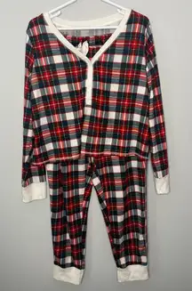 Arizona Body Juniors V-Neck Long Sleeve 2-Piece Pajama Set‎ (X-Large)