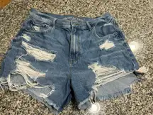 Distressed Denim Shorts