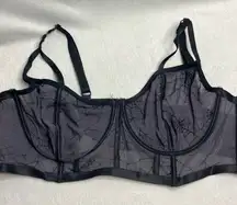 Torrid Curve sheer black with spider webs underwire bra size 2