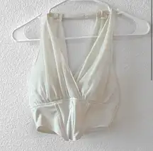 Boutique Tulle Halter Corset Top Lined Padded Cropped White Women’s Size Small