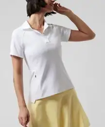 Athleta‎ White Zip Pockets Everyday Polo Tee