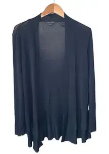 Eileen Fisher 2 Tier Ruffle Open-Front Stretch Jersey Cardigan