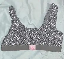 Calvin Klein Gray Leopard Print Bralette