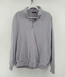 Brandy Melville Women's Gray Zip-Up Top