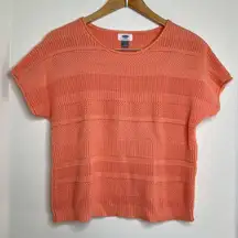 Old Navy Light Orange Knit Sweater Top Women’s Size Small Short Sleeve Spring