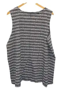 T by Talbots Womens Lightweight Stretch High Low Tank Top Black‎ White Sz 2X NWT